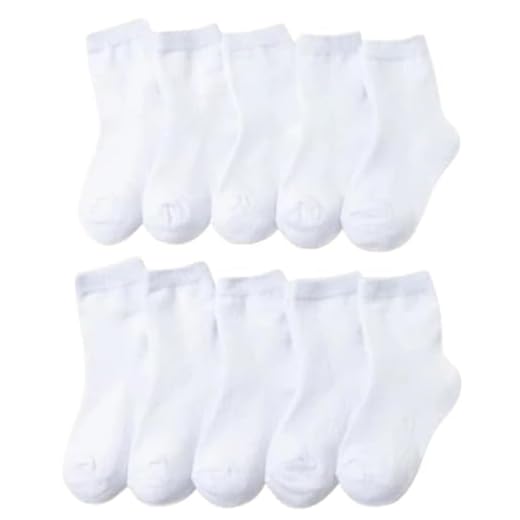 Kit 12 Pares Meias Infantis Cano Médio Confortáveis Respiráveis Algodão Estampadas para Dia a Dia e Escola Unissex Menino Menina Antiodor Duráveis (BR, Idade, 4 Anos, 6 Anos, Regular, 12 Kits Branco)