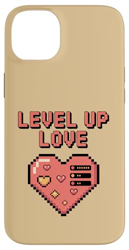 Level Up Love Pixel Heart �Q�[���X�^�C�� - �o�����^�C���f�[ �X�}�z�P�[�X iPhone 14 Plus �p