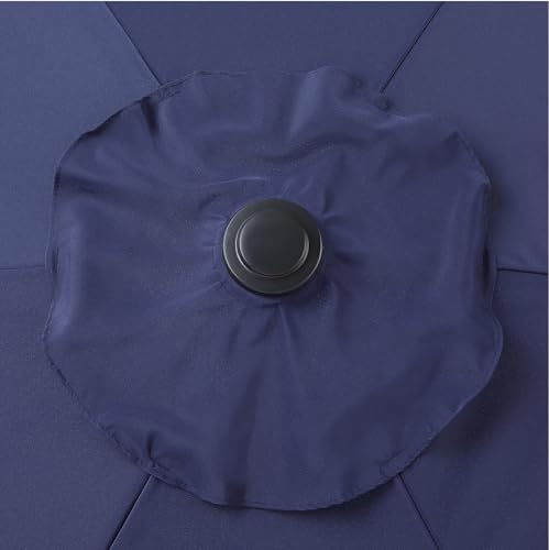 Image of Amazon Basics Patio Umbrella with Crank Lift and Push Button Tilt, 10 Foot, Navy