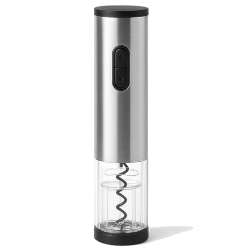 Uvimark   Sacacorchos Eléctrico Automático de Acero Inoxidable, Abridor de Vino con Cortador de Cápsulas, Diseño Elegante, Operación con Botón