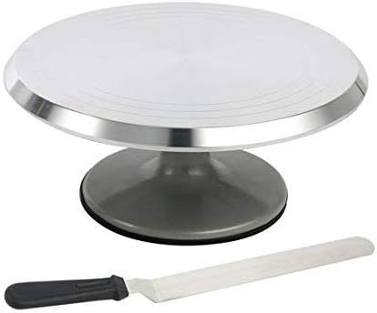 YaeTek 12" Platform Extremely Smooth Rotating Cake Stand Revolving Cake Turntable with Bonus Icing Spatula
