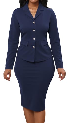 Image of Oxgmoky Women's Elegant Dresses Work Business Dress Bodycon Long Sleeve Pencil Dress