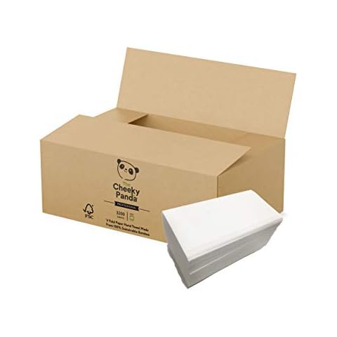 The Cheeky Panda - Professional V Fold Hand Towels | Bulk Box of 3200 Sheets | Eco-Friendly, Super Soft, Strong & Sustainable Cover