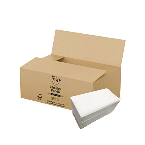 The Cheeky Panda V fold flushable Bamboo Paper Hand Towels, 3200 Sheets 5060561630158
