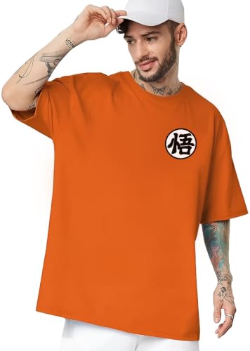 Image of Men Oversized Kid Goku Graphic Cotton Drop Shoulder T-Shirt