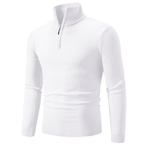 Mens Slim Fit Zip Up Sweaters Casual Knitted Turtleneck Men Pullover Polo Business Casual Sweater3
