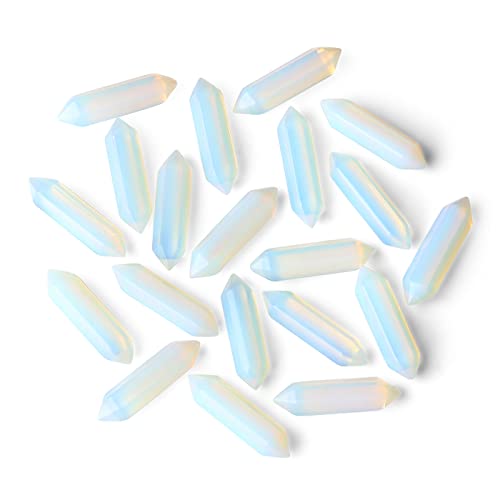 ZHIYUXI Opal Stone Opalite Stone Crystals and Stones Opalite Gifts Healing Crystals Healing Stones Magic Crystal Wand Reiki Witchcraft Therapy Meditation Accessories Decor 10 PCS
