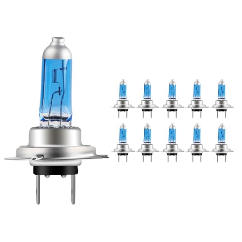 Chemini 10pcs H7 bombilla de faro 12V 100/90W bombilla halógena reemplazo para bombilla de faro de coche Super brillante día corriente luz exterior coche universal