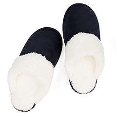 Furry Slippers: Navy