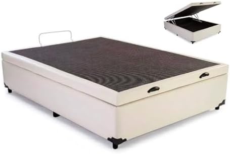 Cama Box Baú Casal Sintético Corino Blindado (Bege)