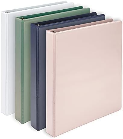 Image of Samsill Plant Based Durable D-Ring Binders - 1 Inch 3 Ring Binder with 225 Sheet Capacity, Eco Friendly School and Office Supplies, 4 Count (Pack of 6)