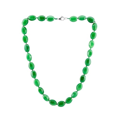 Collier perles pierres naturelles vert jade fait main bijou femme 48cm