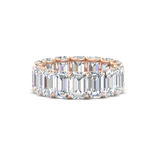 8 Carat Lab Emerald Cut Diamond Full Eternity Band 14K Rose Gold Size 5.5
