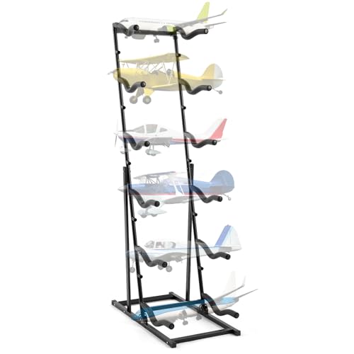 Kritkin RC Airplanes Storage Rack Model Airplane Display Stand 18' with Adjustable Shelves Holds...