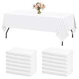 Teruntrue 12 Packs White Tablecloth for 6 Foot Rectangle Tables,60 x 102 inch Rectangle Tableclothes