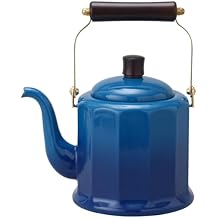 Noda Horo Kettle, Enameled 0.6 gal 2.0 L, Induction Compatible, Blue, Made in Japan, Royal Classic, RCL-50KBL