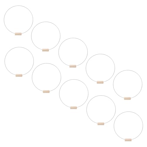 10セット 金属製 ルフープセンターピース:木製スタンド付きリースリング - テーブルデコレーション用 ルフープ ウェディングデコレーション 壁掛けクラフト