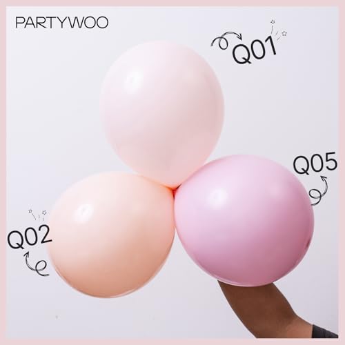 Image of PartyWoo Pale Pink Balloons 50pcs Light Pastel Baby Pink Color 12 Inch