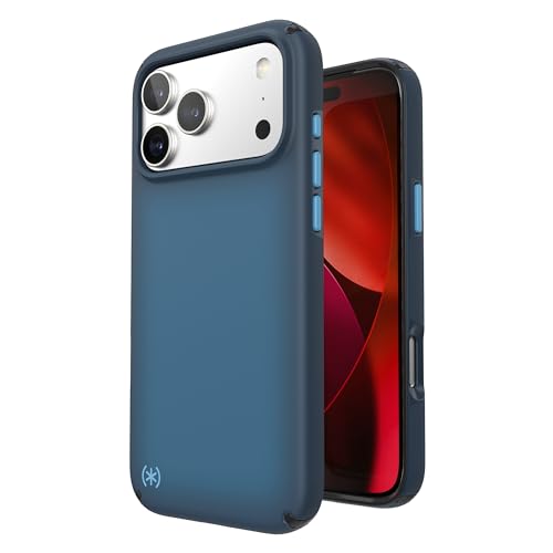 Image of Speck Presidio LUX for iPhone 17 Pro Max Case, MagSafe-Compatible, Slim Protective Case, DEEP SEA Fade /Black /Spell Blue