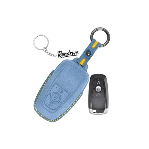 Coque de clé de voiture 3 boutons Ford anti-rayures en daim