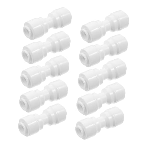 ROMISBABA Conector Rápido para Manguera De Jardín 1/4 Pulg 10 Unidades Blanco, Adaptador para Pulverizador y Sistema De Nebulización, Accesorios para Riego y Agricultura Exterior