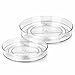 Nordkai K&uuml;hlschrank Organizer 2er Set, Drehteller Organizer 360&deg; drehbar, transparente Lazy Susan aus Kunststoff, 23,5 cm & 27 cm, mit erh&ouml;htem Rand f&uuml;r Gew&uuml;rze, So&szlig;en und Gl&auml;ser