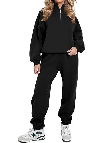 Ensemble de survêtement coton femme REORIA sweat demi-zippé et pantalon de jogging