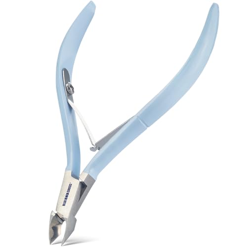 Blue Cross Cuticle Remover Nippers, Professional Nail Care Cutter & Trimmer, Fingernail + Toenail Clippers Tool for at Home DIY Manicures with Stainless Steel Sharp Durable Blades, 6mm Jaw Size, Blue