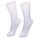 Hemoton Transparent Plastic Sock Mannequin Foot with Display Stand 12.4X8.5X2.75 Inches Sock Mold Props for Men and Women Display Retail Store Fixture