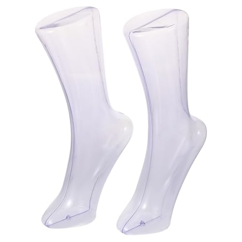 Healvian Clear Plastic Sock Display Mold 2Pc Foot Mannequin with