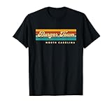 Vintage Sunset Stripes Burger Town, North Carolina T-Shirt
