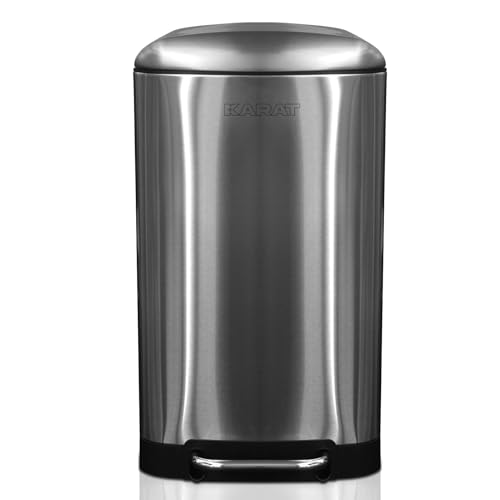 CASA PURA Cubo de basura de acero inoxidable - 72 litros - Sistema de separación de basura para cocina - Plateado