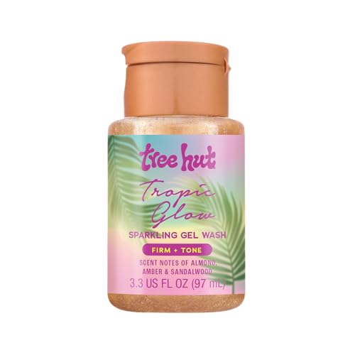 Image of Tree Hut Tropic Glow Mini Body Wash, Travel Size Shower Gel w /Shea Butter & Essential Oils, Soft Smooth Skin, Gentle Cleanser For All Skin Types, TSA Approved, Self Care Gifts for Women, 3.3 Fl Oz