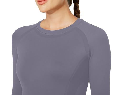 Image of MathCat Workout Shirts for Women Long Sleeve, Workout Tops for Women, Quick Dry Gym Athletic Tops,Seamless Yoga Shirts XS-XL