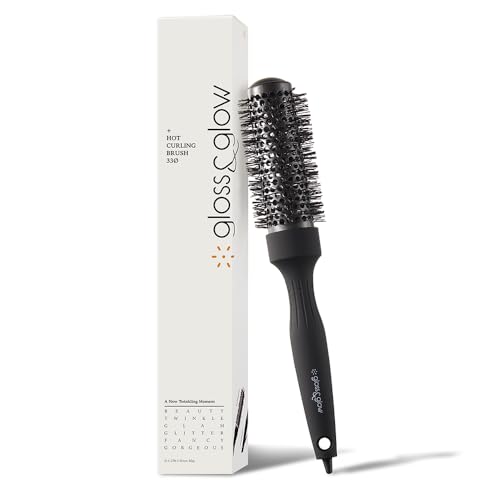 GLGL Non-electric Professional Styling Round Brush for Volume, Curling & Thick Bangs (1.3" ceramic coated aluminum barrel / 2.0" nylon bristle) - Made in Korea