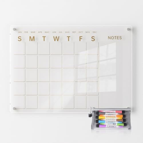 Amazon.com : 28x20 Acrylic Wall Calendar with Gold Print - Large Dry ...