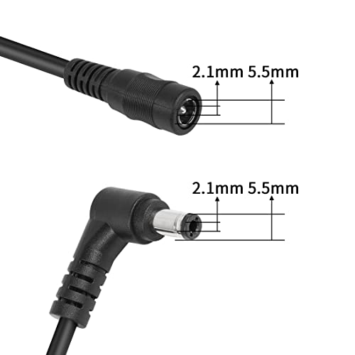 YACSEJAO 90 Degree DC Extension Cable 2Pack 12V CCTV DC5.5x2.1mm Right Angle Male to Female Adapter Extension Cord for Surveillance Camera by YACSEJAO - Image 5