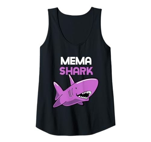 Womens Mema Shark Funny Family Cool Tank Top