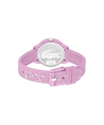 Lacoste Three Hand Quartz Movement Watch for Kids LACOSTE.12.12 Kids Collection with Lavender Silicone Bracelet - 2030058