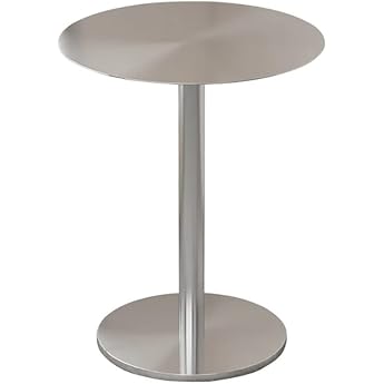 Generisch Stainless Steel Commercial Restaurant Table Bistro Table Round Table 60 x 75 cm