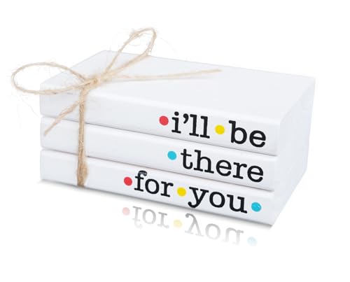 RUKEJUNE Friends TV Show Signs for Table Shelf decor, Mini Decorative Wooden Book Stack for Tiered...