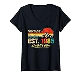 Photo Gallery donna vintage est 1985 limited edition classic 1985 retro birthday maglietta con collo a v Photo Gallery donna vintage est 1985 limited edition classic 1985 retro birthday maglietta con collo a v