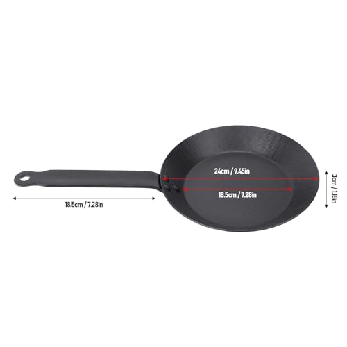 Adfaga Carbon Steel Frying Pan - Professional Grade with Uniform Heating, Non-Stick Skillet for Gas & Induction Cookers, Ideal for Omelettes, Steak, Pancakes - Durable, Lightweight, Easy to Clean (M(66x45x17cm/26x17.72x6.69in)) - Image 7