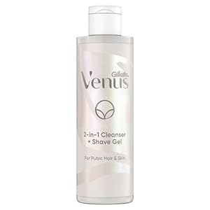 Gillette Venus 2-in-1 Cleanser, Shave Gel for Intimate Hair and Skin Women, 190ml