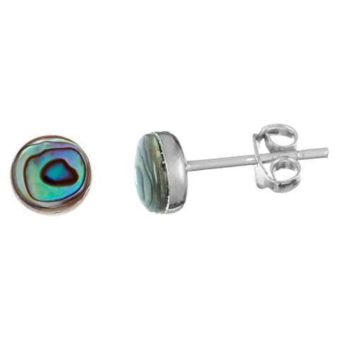 81stgeneration 6 mm Abalone Shell Silver Stud Earrings Cover