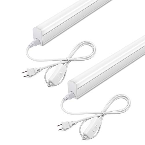 Image of LED Shop Light 2FT, 1100lm 6000K 10W (Pack of 2) | Under Counter Lights for Kitchen, cabinet, Workbench, T5 Integrated Single Fixture, Corded Electric with ON /Off Switch