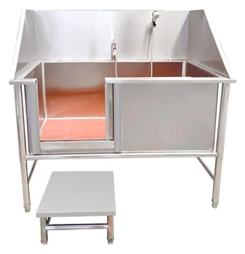JINMLBO Banheira profissional de aço inoxidável para cães de estimação, banheira de 120 x 70 x 90 cm