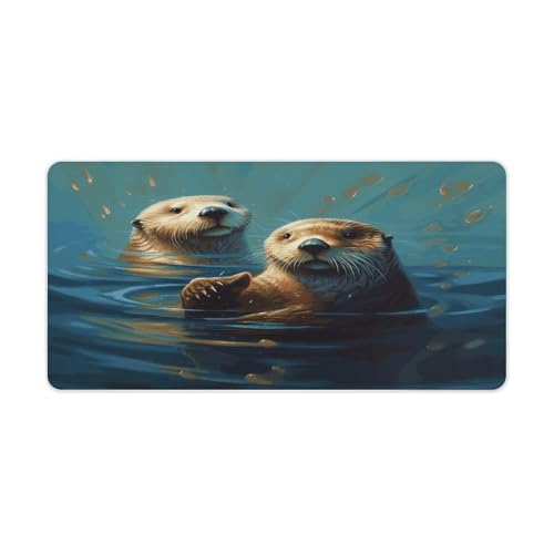 Protector de escritorio Sea Otters Painting 30x60 cm miniatura 1