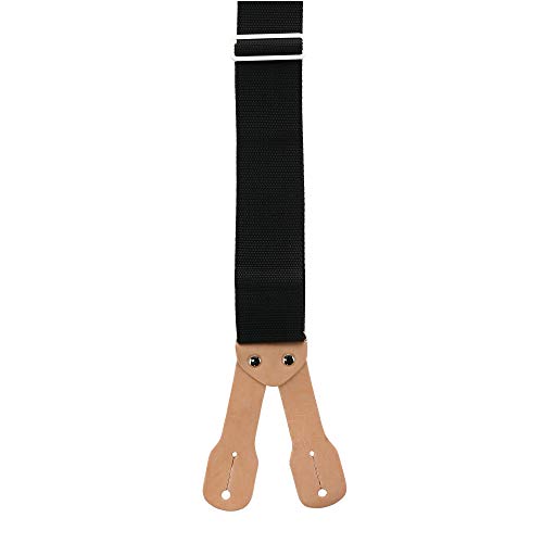 Ctm® Men's Big & Tall Non-Elasticized Button End Work Suspenders, Black #TOP21
