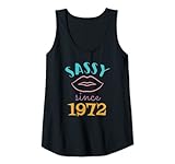 Photo Gallery donna sassy since 1972 49° compleanno divertente abbigliamento compleanno canotta Photo Gallery donna sassy since 1972 49° compleanno divertente abbigliamento compleanno canotta